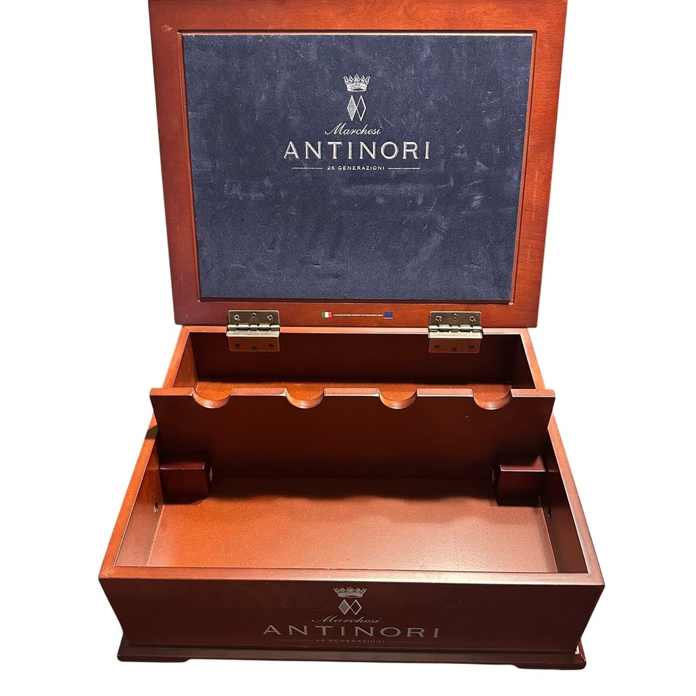Marchesi Antinori 26 Generazioni Wood Wine Presentation Box Brown Navy